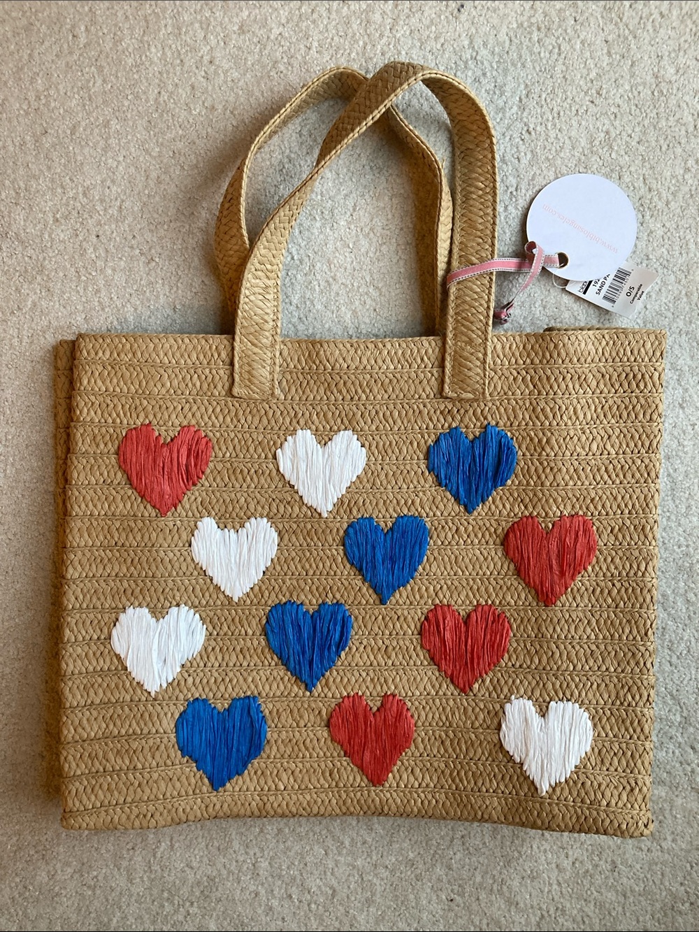 BTB Los Angeles Be Mine Heart Tote in Sand Patriot